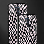 trippy b&w check pattern glass case for oneplus 8 pro image-2
