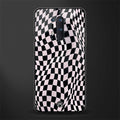 trippy b&w check pattern glass case for oneplus 8 pro image