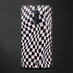 trippy b&w check pattern glass case for oneplus 8 pro image