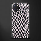 trippy b&w check pattern glass case for samsung a81 image