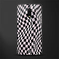 trippy b&w check pattern glass case for oneplus 6t image