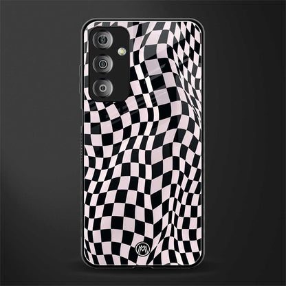 trippy b&w check pattern back phone cover | glass case for samsung galaxy f23 5g