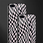 trippy b&w check pattern glass case for iphone 7 plus image-2