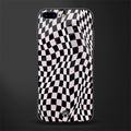 trippy b&w check pattern glass case for iphone 7 plus image