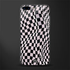 trippy b&w check pattern glass case for iphone 8 plus image
