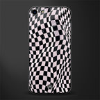 trippy b&w check pattern glass case for iphone 7 image