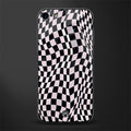 trippy b&w check pattern glass case for iphone se 2020 image