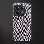 trippy b&w check pattern back phone cover | glass case for oneplus 11