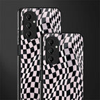 trippy b&w check pattern back phone cover | glass case for samsung galaxy a14 5g