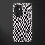 trippy b&w check pattern back phone cover | glass case for samsung galaxy a14 5g