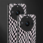 trippy b&w check pattern back phone cover | glass case for realme 11 pro 5g