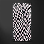 trippy b&w check pattern glass case for iphone 6s image