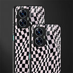 trippy b&w check pattern back phone cover | glass case for realme c55
