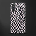 trippy b&w check pattern glass case for oneplus nord ac2001 image