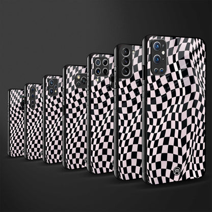 trippy b&w check pattern glass case for redmi note 7 image-3