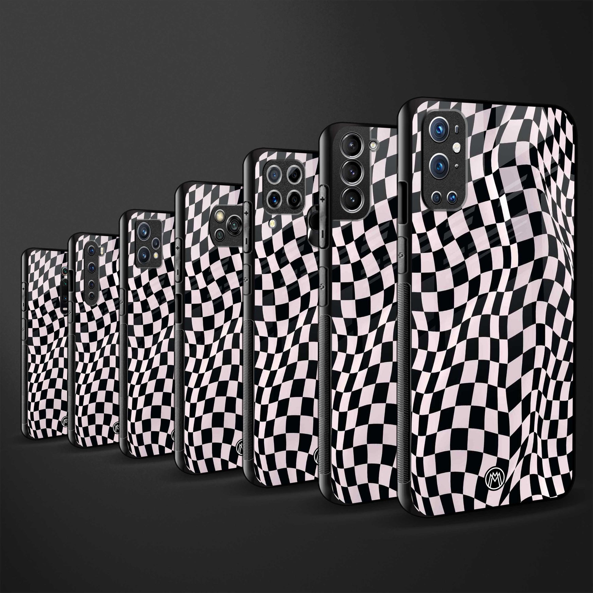 trippy b&w check pattern glass case for samsung galaxy s10 lite image-3