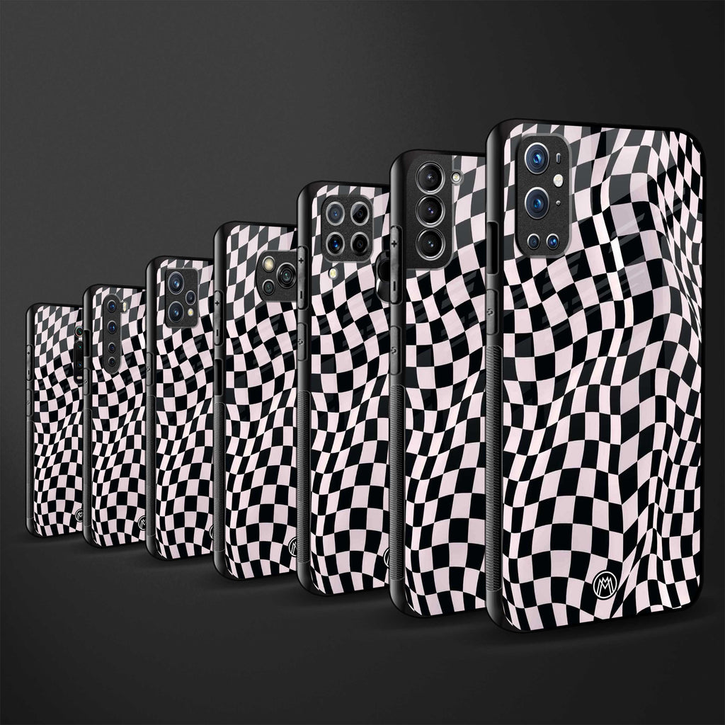 trippy b&w check pattern glass case for samsung galaxy a51 image-3