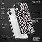 trippy b&w check pattern glass case for redmi note 7 pro image-4