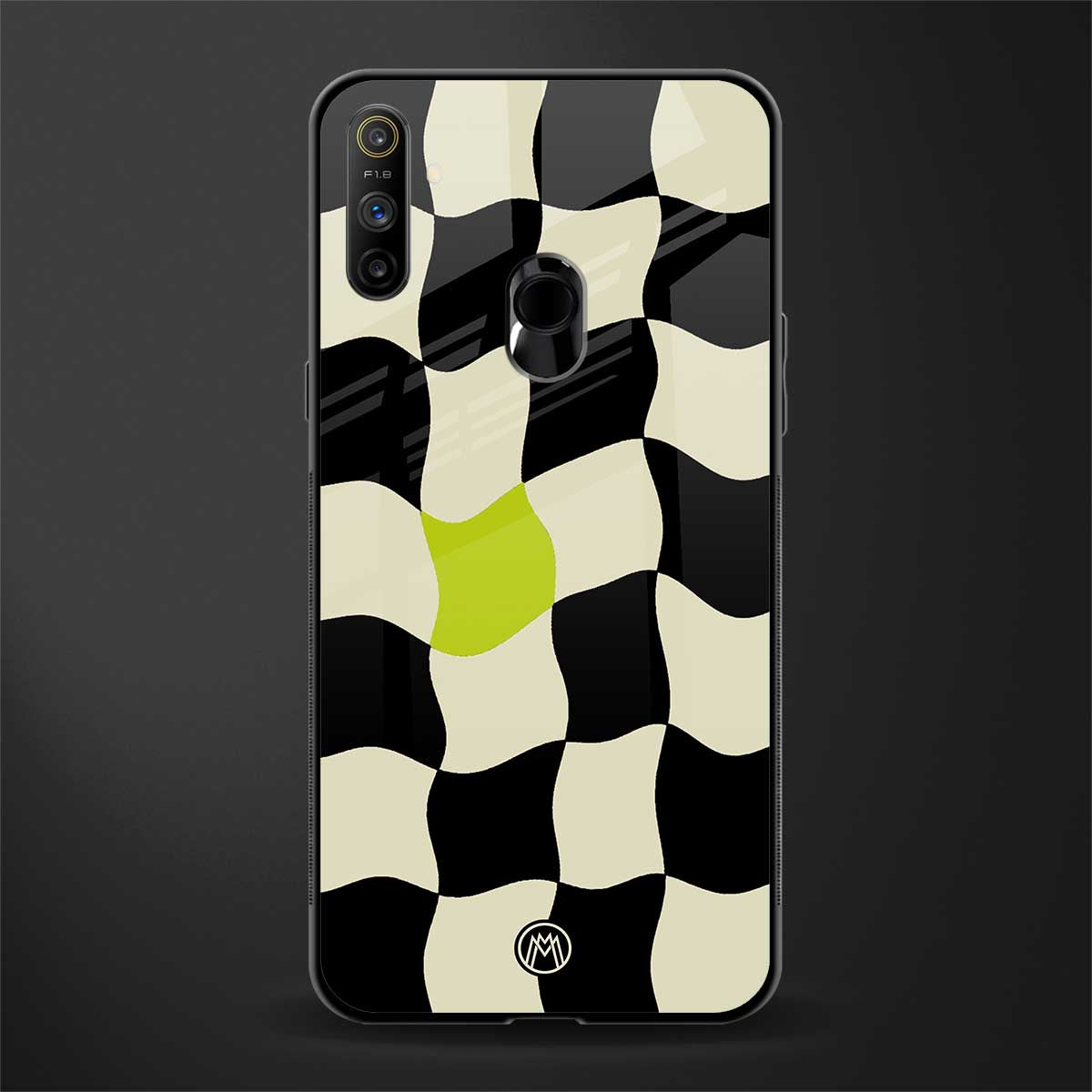 trippy pastel checks glass case for realme narzo 20a image