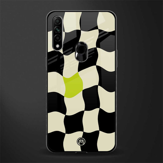 trippy pastel checks glass case for oppo a31 image