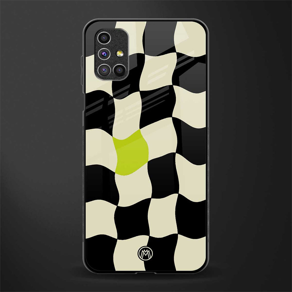 trippy pastel checks glass case for samsung galaxy m31s image