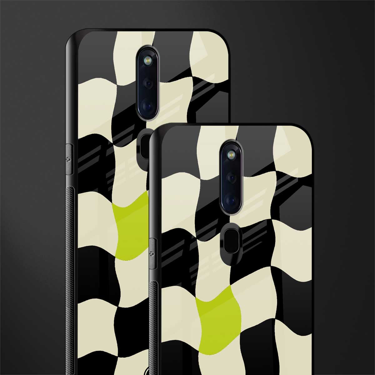 trippy pastel checks glass case for oppo f11 pro image-2