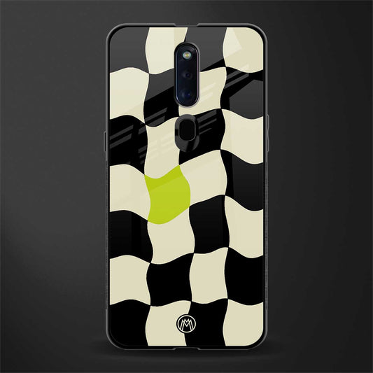 trippy pastel checks glass case for oppo f11 pro image
