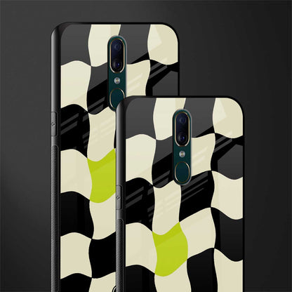 trippy pastel checks glass case for oppo f11 image-2