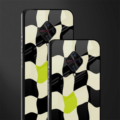 trippy pastel checks glass case for vivo s1 pro image-2