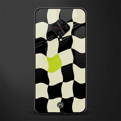 trippy pastel checks glass case for vivo s1 pro image