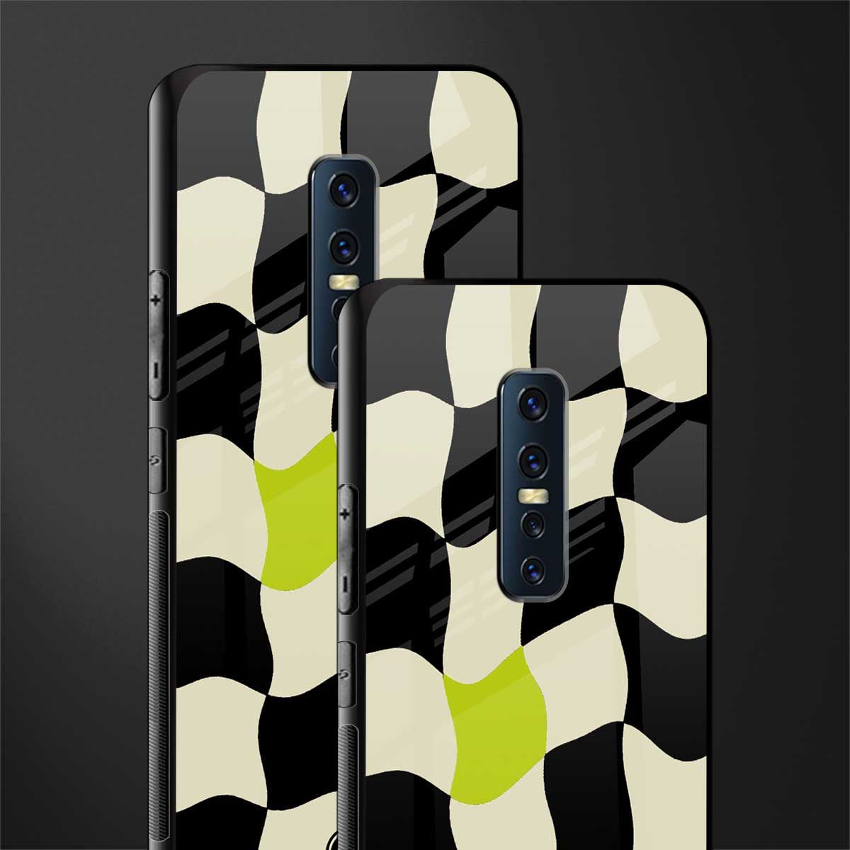 trippy pastel checks glass case for vivo v17 pro image-2