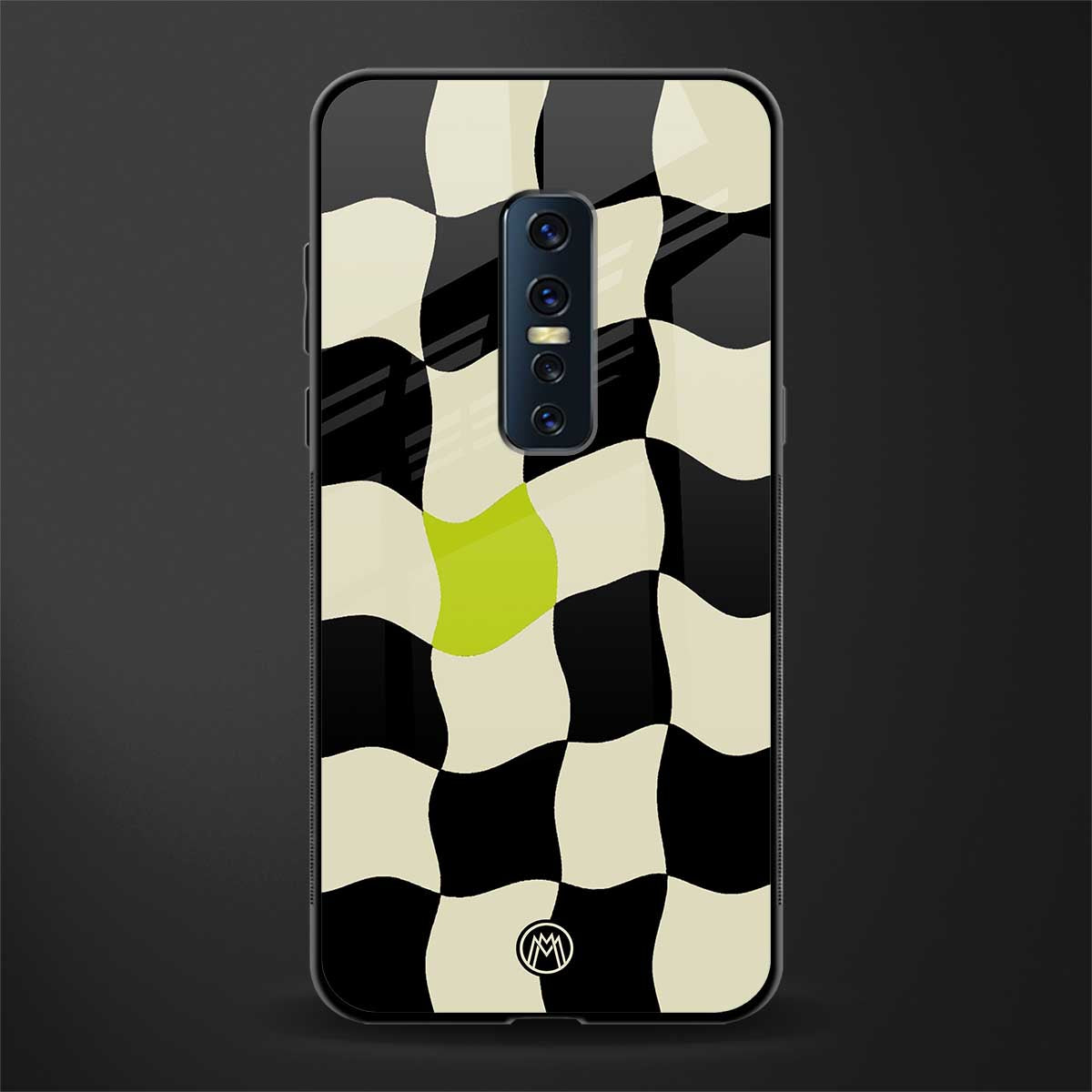 trippy pastel checks glass case for vivo v17 pro image
