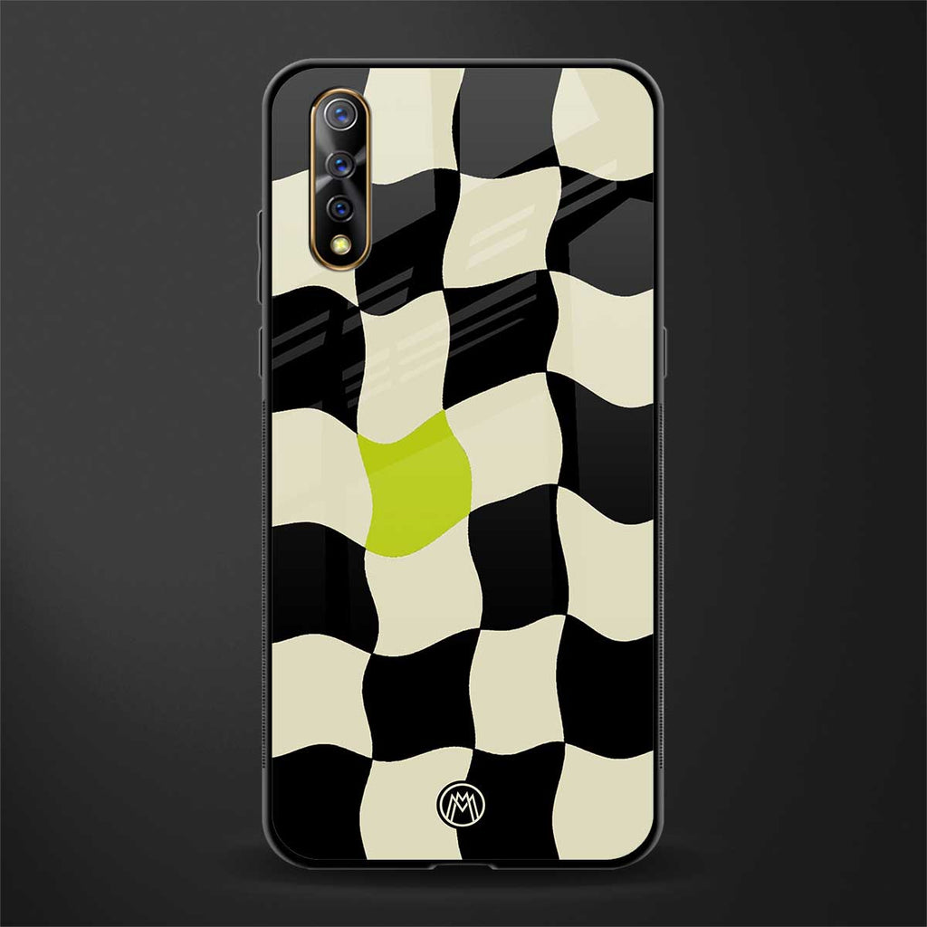 trippy pastel checks glass case for vivo z1x image