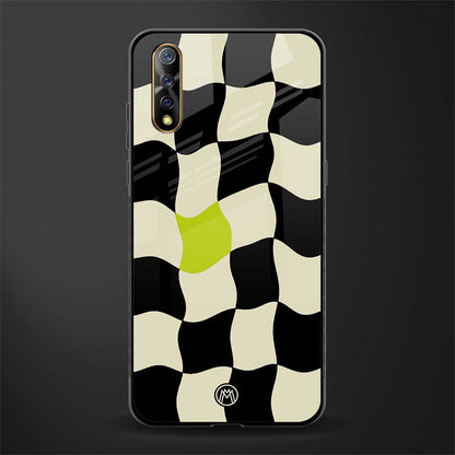 trippy pastel checks glass case for vivo z1x image