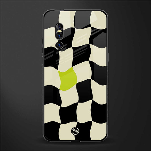 trippy pastel checks glass case for vivo v15 pro image