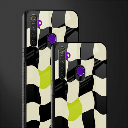 trippy pastel checks glass case for realme 5i image-2