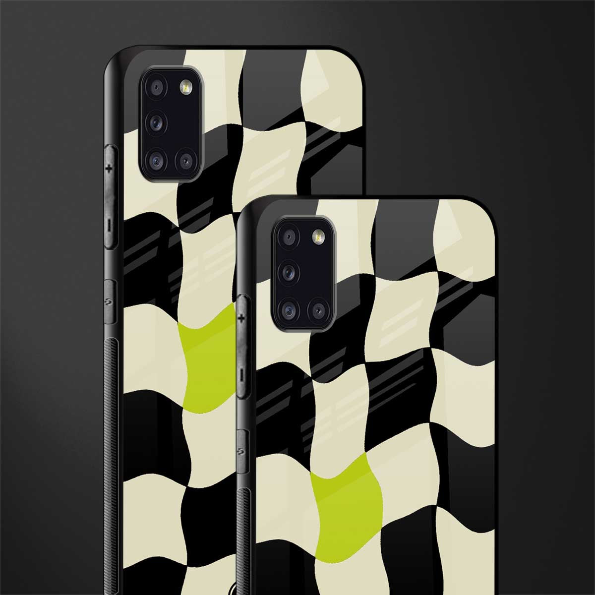 trippy pastel checks glass case for samsung galaxy a31 image-2