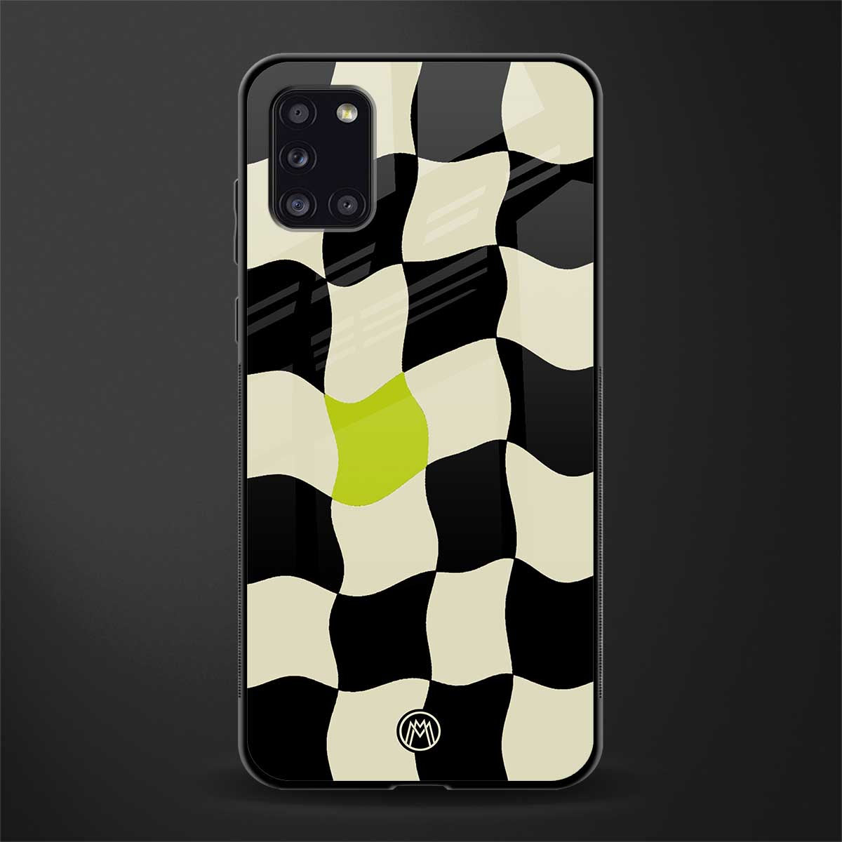 trippy pastel checks glass case for samsung galaxy a31 image