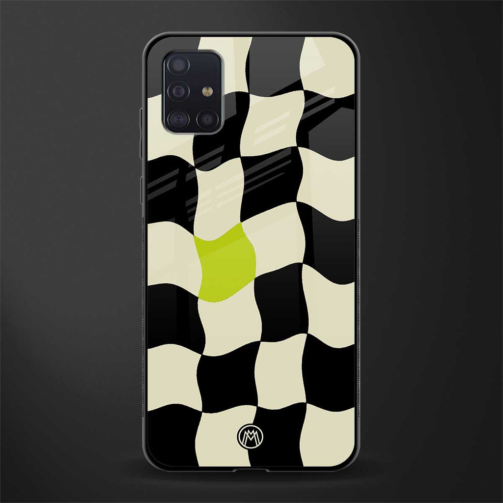 trippy pastel checks glass case for samsung galaxy a71 image