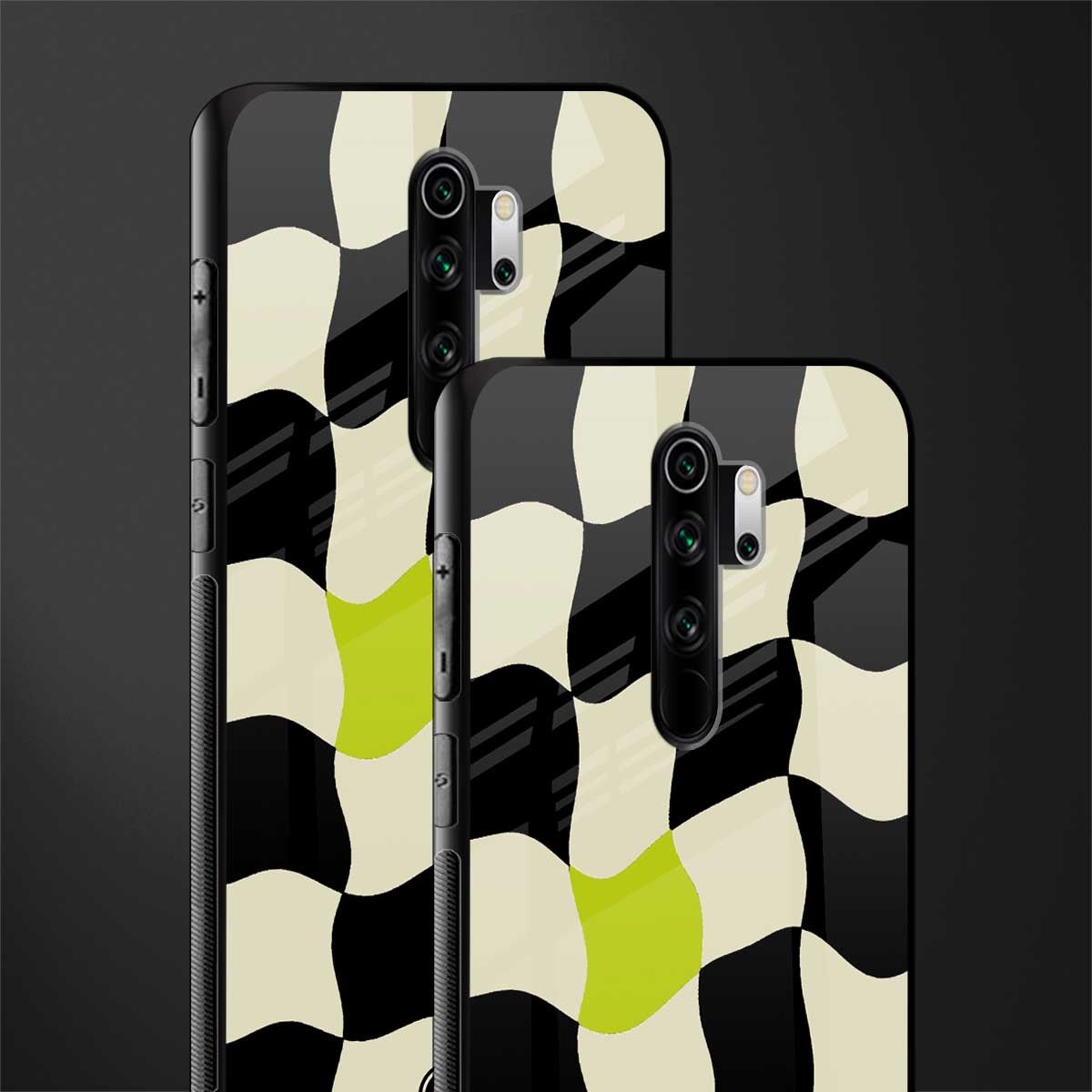 trippy pastel checks glass case for redmi note 8 pro image-2