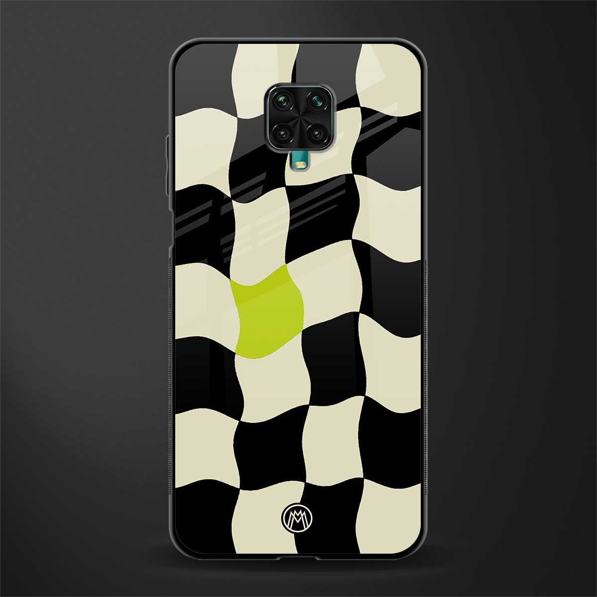 trippy pastel checks glass case for redmi note 9 pro image