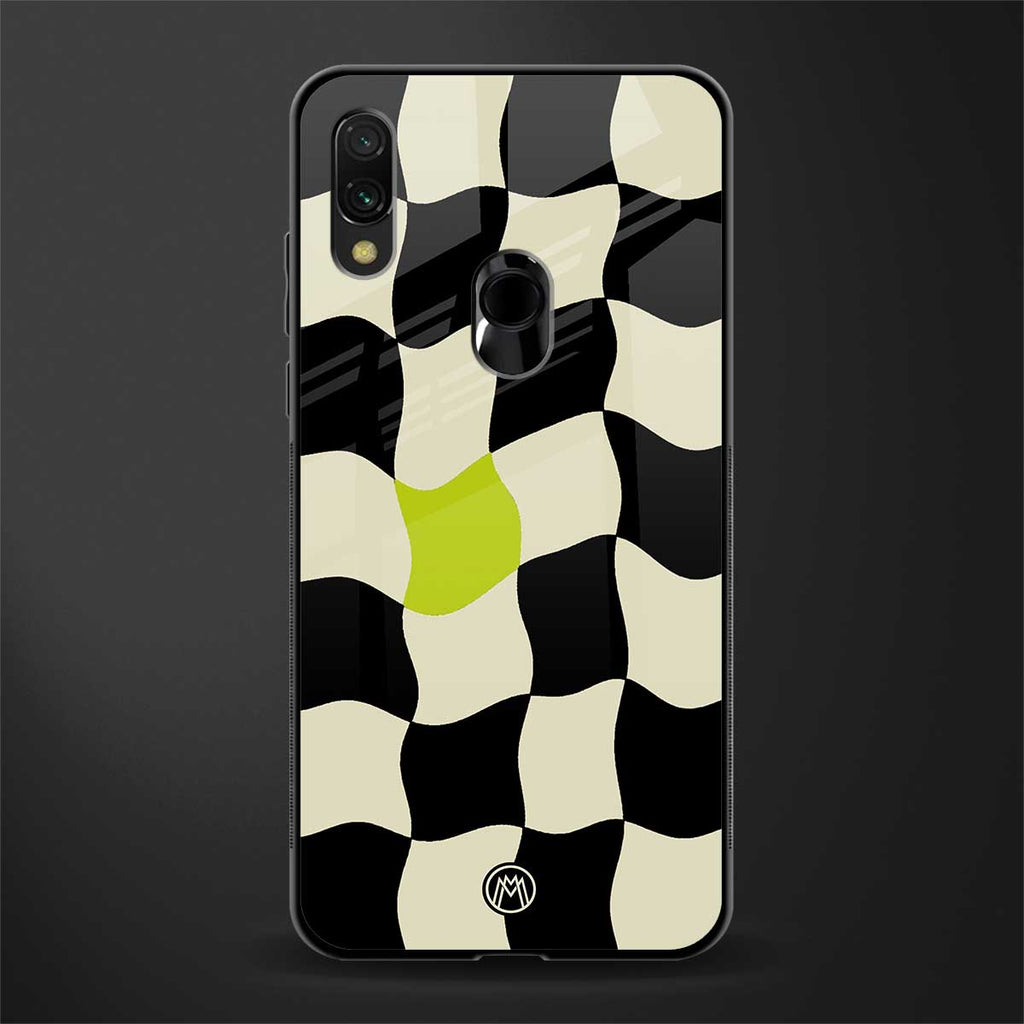 trippy pastel checks glass case for redmi note 7s image