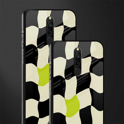 trippy pastel checks glass case for redmi 8 image-2
