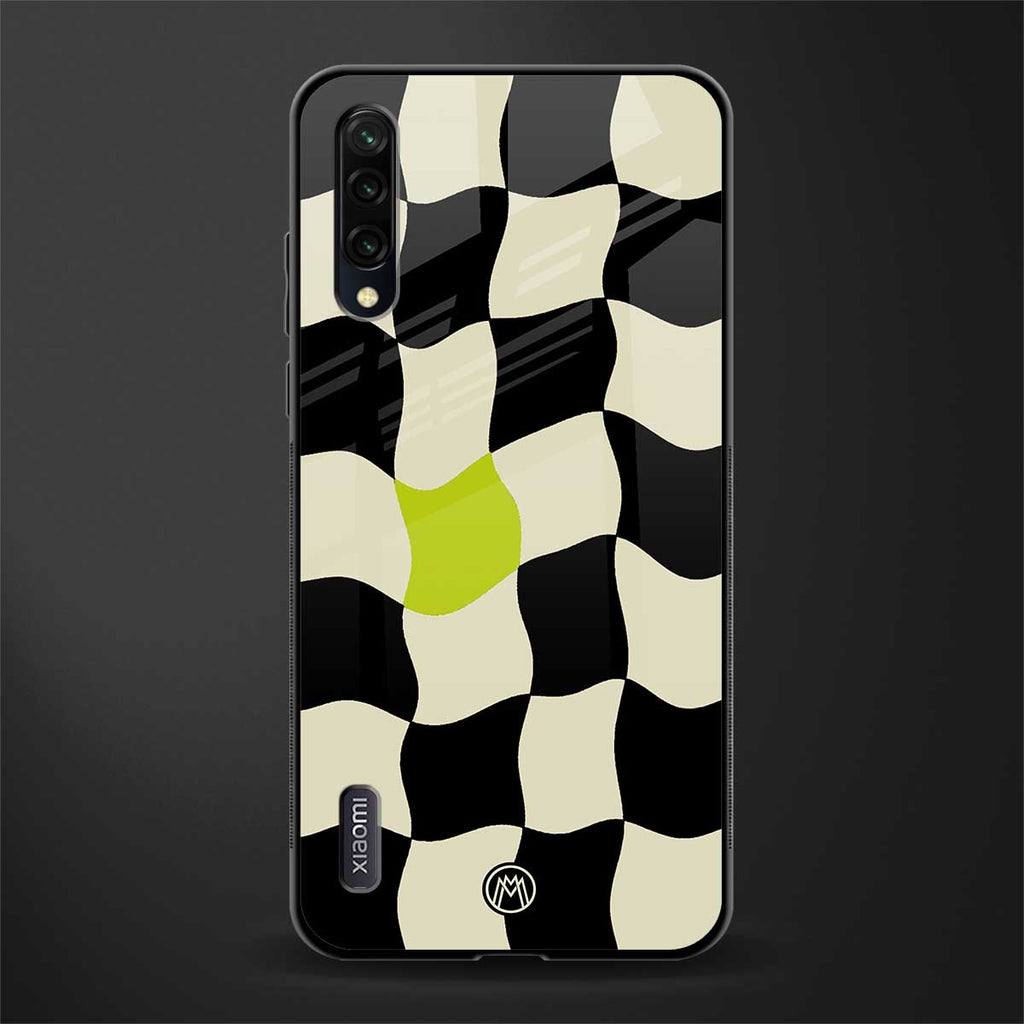 trippy pastel checks glass case for mi a3 redmi a3 image