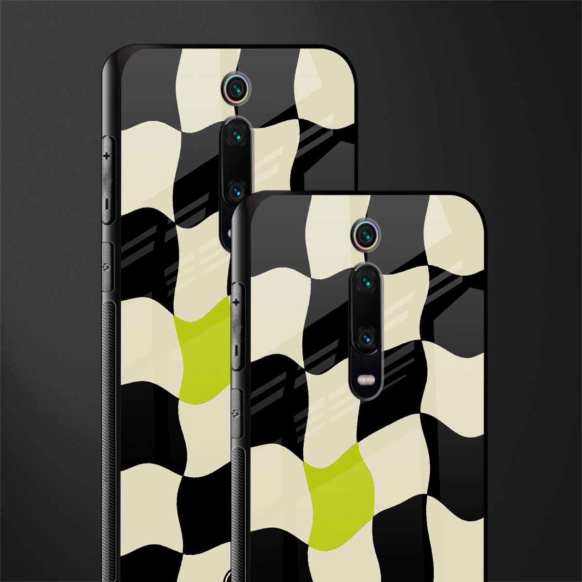 trippy pastel checks glass case for redmi k20 image-2