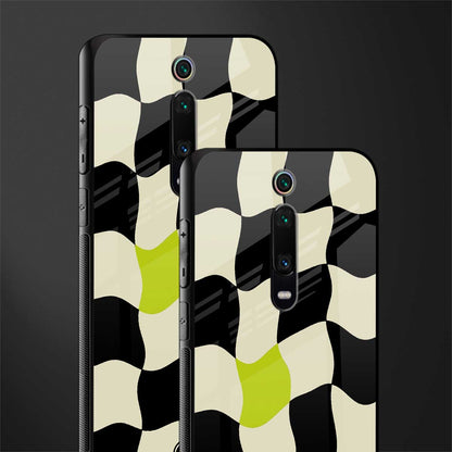 trippy pastel checks glass case for redmi k20 image-2