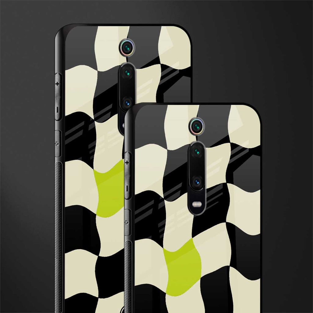 trippy pastel checks glass case for redmi k20 pro image-2