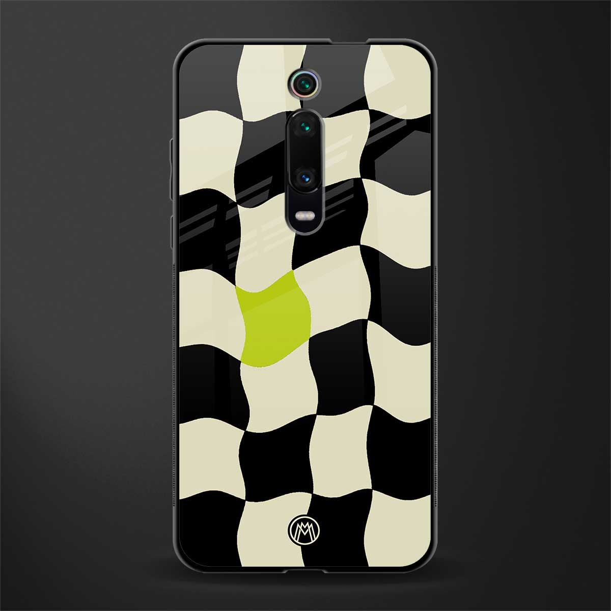 trippy pastel checks glass case for redmi k20 image