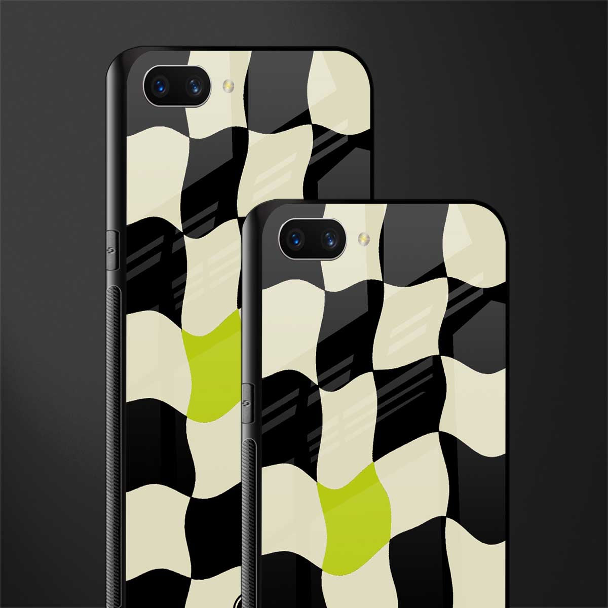 trippy pastel checks glass case for realme c1 image-2