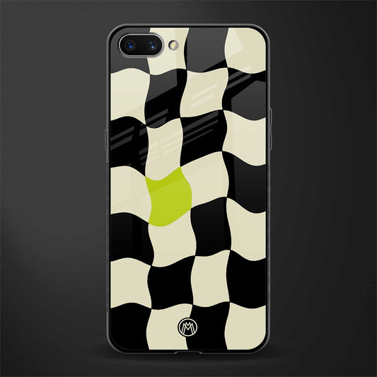 trippy pastel checks glass case for oppo a3s image